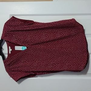 Dark Pink Polka Dotted Blouse